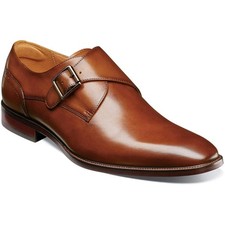 Florsheim Sorrento Cognac Smooth Leather Plain Toe Monk Strap (USA Men Size) picture