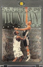TIM DUNCAN RARE 1998 FLEER METAL UNIVERSE FOIL INVESTMENT CARD SPURS LEGEND B picture