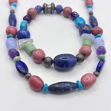 Vintage CAROLYN POLLACK Necklace Bracelet Sterling Silver Stone Magnetic picture