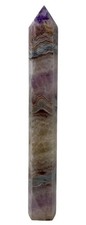 12” Amethyst Lace Agate Crystal 6-Sided Tower Polished Pretty Banding Colors picture
