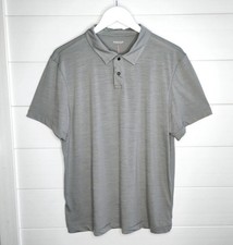 Proof 72 Polo Shirt Mens L Gray Merino Wool Blend Snap Button Huckleberry picture