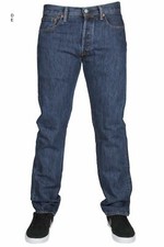 Levis 501 Original Fit Jeans Straight Leg Button Fly 100% Cotton Blue Black picture