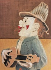 Original Michelle Wilby Friesenhahn Signed Circus Clown Painting Framed  picture