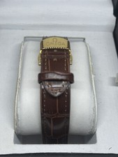 Beautiful 18mm FOR OMEGA Brown Leather Strap & Gold Colour Deployment Buckle picture