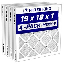 Filter King 19x19x1 Air Filter MERV 8, AC Furnace Filters (4-Pack) picture