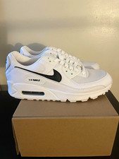 Nike Air Max 90 Low Top Lace-Up Sneakers White Black Men New w/ Box picture