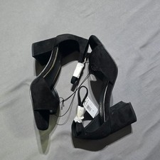 Torrid Ankle Strap Block Heel Women 8WW Black Suede Gold Accent 44800741 picture