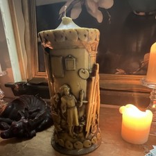 Vintage Johann Gunter Walldurn Baden Carved Wax Relief Candle Painter Artist picture