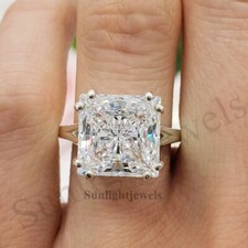 RARE 8.70Ct Certified Princess Cut Off White Diamond 925 Silver Ring Great Shine picture