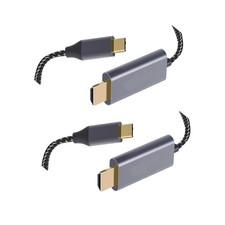 2 Pcs 4K 10Ft USB C to HDMI Cable High Speed,Mirror iPhone 15 Pro/MacBook to TV picture