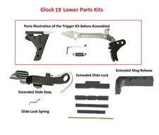 For Glock 19 LPK Polymer Trigger Both Extended Release & Slide Lock picture