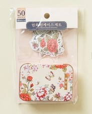Daiso Korea Minhwa Bird Flower Stickers 50pcs Korean Traditional Art picture