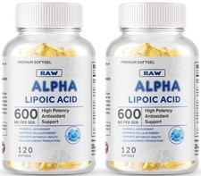 Alpha Lipoic Acid - 600mg Per Serving - 240 Softgels 2 Bottles 120 Each picture