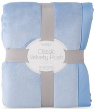 BERKSHIRE Classic Velvety Plush Kentucky Blue-KING Blanket Satin Binding - New picture