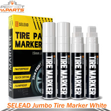 New SELEAD Jumbo Tire Marker White - 4 Pack 15mm Wide Tip Paint Pen for Car Tire picture