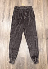 Skims Joggers Small Brown Velour Track Lounge Pants Casual Cuffed Pockets NEW picture
