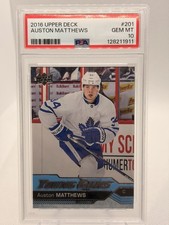2016 Upper Deck Young Guns #201 Auston Matthews RC Rookie Gem Mint PSA 10 picture
