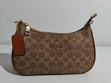 Coach Teri Shoulder Bag CV933 Signature Canvas Hobo Handbag Dual Straps picture