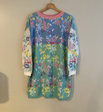 RARE Vintage 80s Betsey Johnson Floral Cotton Sweater Dress Punk Label picture