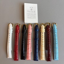 Vintage Vicence Leather Watch Bands Lot of 8 Made in Italy - 12mm picture