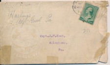 Adjutant General Dept Pennsylvania 1889 Advertising cover to Capt J.M. Kent picture