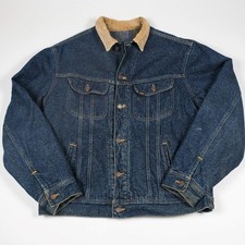 Vintage 70s/80s Lee Storm Rider Blanket Lined Denim Trucker Jean Jacket 44L XL picture