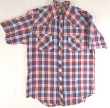 VTG Cheyenne Outfitters Men's Plaid Western Pearl Snap Short Sleeve Shirt L picture