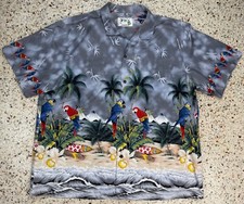 Ky's Men's Made In USA Vtg Button Up Short Sleeve Hawaiian Shirt Size 2XL picture