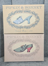 Pipkin & Bonnet Georgian Slipper 1790 Miniature Shoes with Box Lot of 2 Pair picture