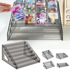 Gray Durable Acrylic Collector Card Display Stand Rack Shelf For Trading Cards picture