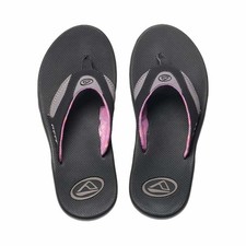 REEF Fanning Women's Black Grey Flip Flops 8 Arch Support Bottle Opener picture