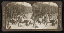 Photo:Barcelona Spain Rambla Promenade Business Street 1908 Stereograph picture