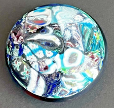 Vintage Antica Venice Murano Art Glass Murrina Millefiori Paperweight Dome Shape picture