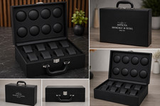 INVICTA EIGHT 8 SLOT Briefcase Black Watch Storage Box Collector Case 1837 picture