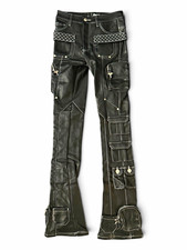 GUAPI Obsidian Black Contrast Cargo Faux Leather Pant V2 Size 30 Rare picture