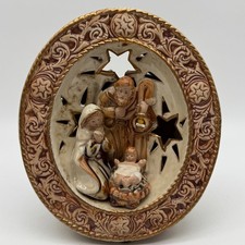 Vintage TII Collections Ceramic Nativity Holy Family Tea Light Candle Holder picture
