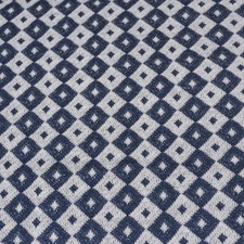 Vintage 1970's 1960's Blue White Stretch Polyester Blend Fabric 62