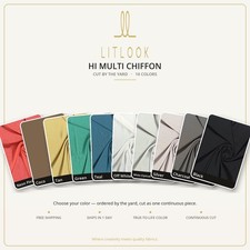 Hi Multi Chiffon Fabric by the Yard - Silver, 58