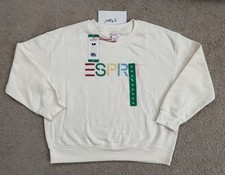 NWT ESPRIT WOMEN'S LOGO CREWNECK SWEATSHIRT CREAM COSTCO 2026 *SIZE XL* picture