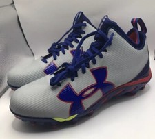 Men's Under Armour Blue/Gray Mid Football Cleats 1287493-019 Size 14 picture