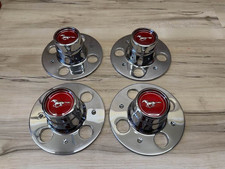 (4) GENUINE Ford Mustang Chrome Metal 4 Lug Center Caps Hub Covers D42A-1A097-BB picture