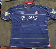 Manchester United 1999-00 Umbro Third Shirt Beckham #7 Vintage XL Sharp Digital picture