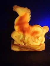 Vintage Boyd Glass Joey Horse Figurine Zack Boyd Slag UV Reactive Cadmium Glow  picture
