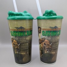 Gatorland Orlando Souvenir Tumbler Set 3D Alligator Lid Whirley DrinkWorks G-32 picture