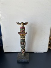 Vintage Authentic Alaska Craft Souvenir Totem Pole Ketchikan Resin 7.75” H picture