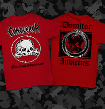 2 Sides NEW Conqueror Band Album Short Sleeve Cotton Red T Shirt S-5XL JU725 picture