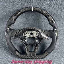 Custom Black Carbon Fiber Perforated Leather Steering Wheel for Honda Accord picture