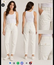 AG Adriano Goldschmied The Nikki white utility tapered leg pants size 27 picture