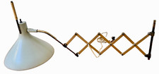 Lightolier Tempsestini Scissor Cone Wall Lamp Light Fixture Sconce Vtg Brass Mcm picture