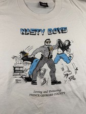 Vtg 1991 Nasty Boys Police T Shirt XL Single Stitch Screen Stars USA picture